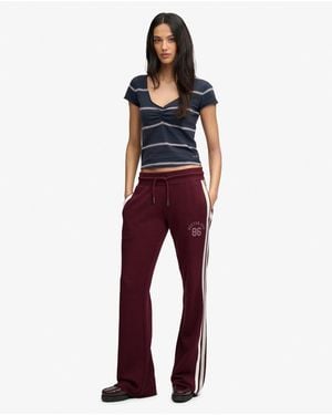 Superdry Jogginghose mit streifen und ausgestelltem bein - Rot
