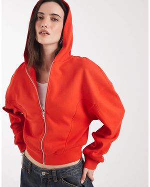 ASOS Interlock Cropped Hoodie - Red