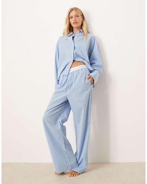 Calvin Klein Cotton Poplin Pyjama Bottoms - Blue