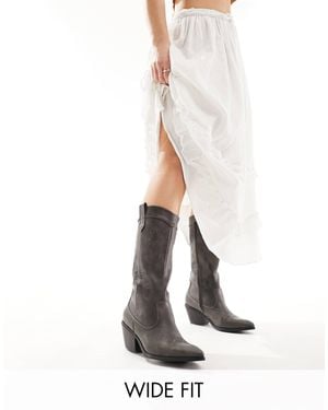 Glamorous Western Knee Boots - White