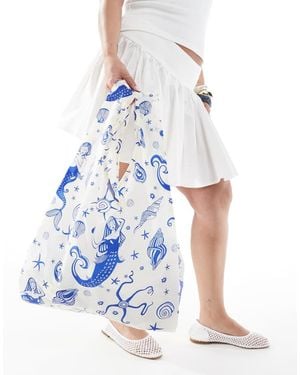 BAGGU Mermaid Shopper Tote Bag - White