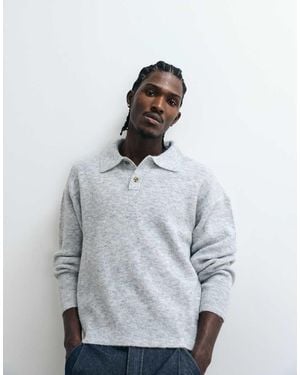 Cotton On Box Fit Rugby Polo - Grey