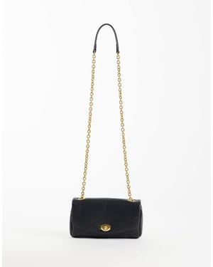 Mango Borsa A Tracolla Nera Con Catenina - Bianco