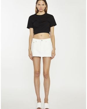 Glamorous Low-Waisted Denim Mini-Skirt - White