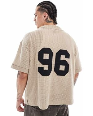 River Island Crochet Baseball Shirt - Natural