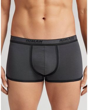 Intimissimi Superior Cotton Boxers With Logo - Grey