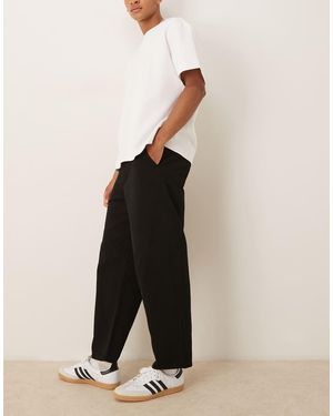 ASOS Pantalones Negros De Corte Tapered Holgado De - Neutro