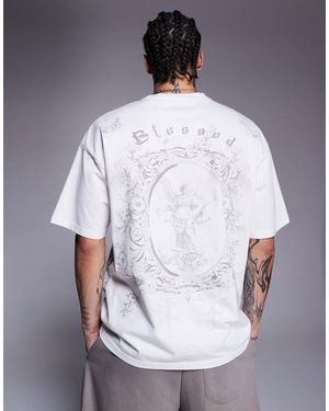 Liquor N Poker Royal Emblem Back Print Relaxed T-Shirt - White