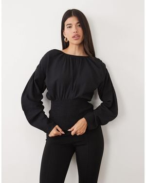 ASOS Bluse mit smokbund - Schwarz