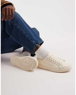 Fred Perry Zapatillas De Deporte Blancas De Cuero De -Blanco - Azul
