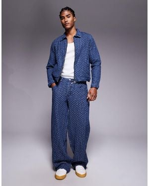Liquor N Poker Relaxed baggy Jeans Co-ord - Blue