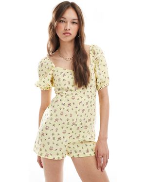 New Look Tie Back Playsuit - White