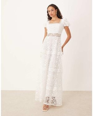 True Decadence Square Neck Midi Dress - Natural