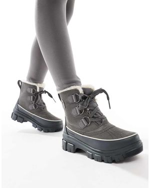Sorel Botas De Nieve Cantera Y Parrilla De Cuero Con Forro De Felpa Efecto Piel Sintética Torino V Wp De - Gris