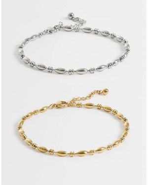 Reclaimed Vintage 2Pk Stainless Waterproof Bracelet Pack - Metallic