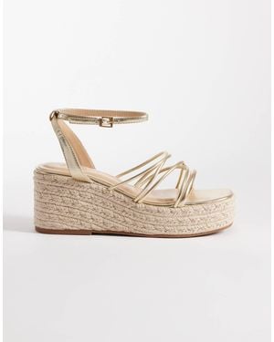 SEQWL Strappy Espadrille Wedges - White