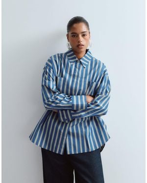 ARRANGE Curve Premium Oversized Shirt - Blue