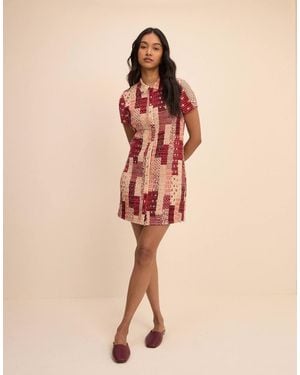 Nobody's Child Patchwork Mel Mini Dress - Natural