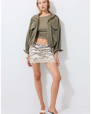 Stradivarius Utility Bomber Jacket - Green
