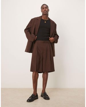 ASOS Bermuda Suit Shorts - Brown