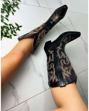 GIA STUDIOS Cowboy Western Boots - Black