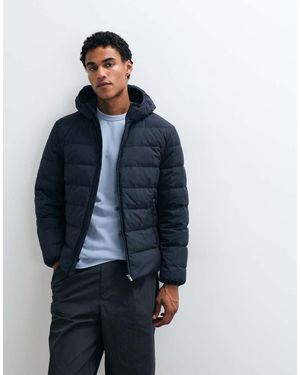 Mango Gewatteerd Jack Met Capuchon - Blauw
