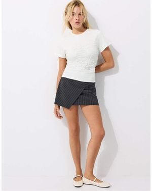 Stradivarius Gathered T-shirt - White