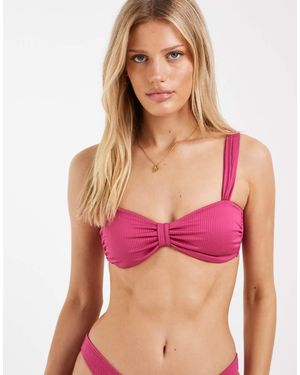 Hollister Mix & Match Rib Sweetheart Bikini Top - Red