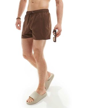 ASOS Pantaloncini Da Bagno Taglio Corto Marroni - Marrone