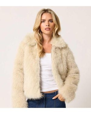PixieGirl Petite Faux Fur Coat - Natural