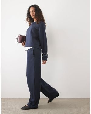 ASOS Asos Design Tall Barrel Leg Brushback Sweatpants - White