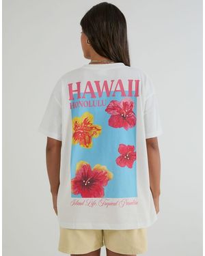 Skinnydip London Hawaii Poster T-Shirt - White