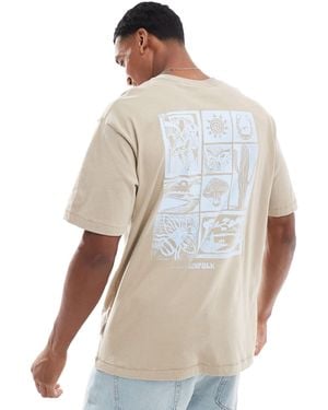 Only & Sons Oversize T-shirt With Block Desert Back Print - White