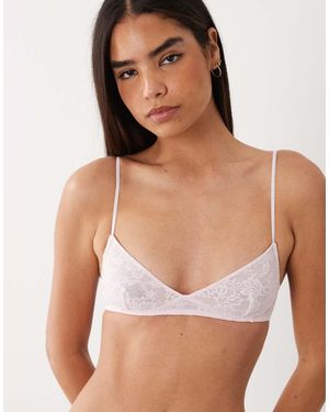 Cotton On Bralette Rosa De Encaje - Marrón