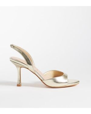 London Rebel Nora Peep Toe High Heeled Sandals - Metallic