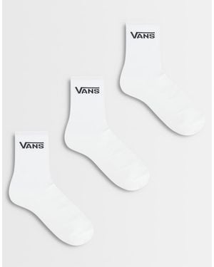 Vans Classic Half Crew 3pck Socks - White