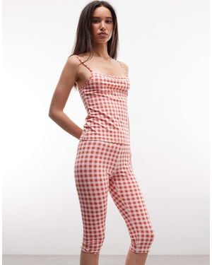 Monki Stretch Capri Pants Co-ord - Red