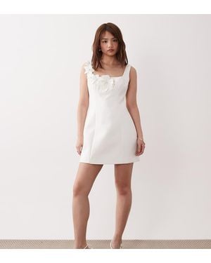 Forever New Bridal Flower Detail Mini Dress - White