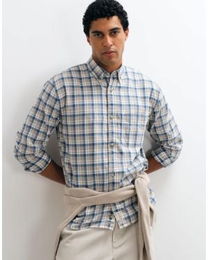 Abercrombie & Fitch Oversized Flannel Shirt - Gray