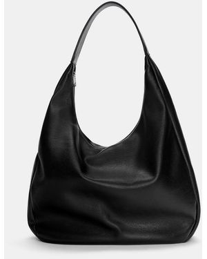Pull&Bear – kunstleder-shopper - Schwarz