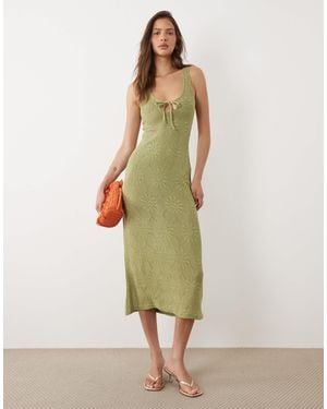 Motel – masela – maxi-strickkleid - Grün