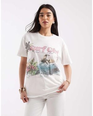 Hollister Oversized Graphic T-shirt - White