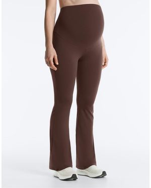 Oysho Maternity Comfortlux 80Cm Flare Trousers - Brown