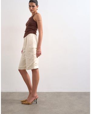 TOPSHOP Satin Longline Cargo Shorts - Multicolor