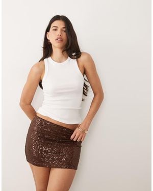 ASOS Sequin Mini Skirt - White