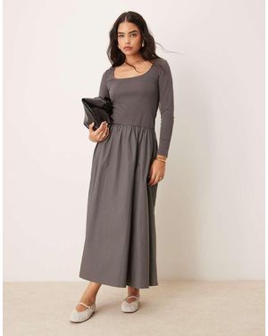 Glamorous Vestido Largo Gris Con Cintura Baja De