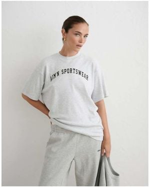 Aim'n T-Shirt Boyfriend Varsity - Bianco