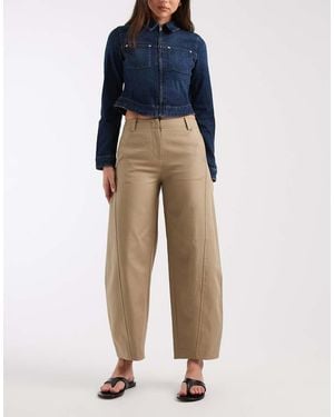 & Other Stories Cotton Barrel Leg Trousers - Blue
