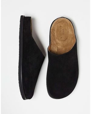 ASOS – mules-sandalen im clogs-stil aus wildleder - Schwarz
