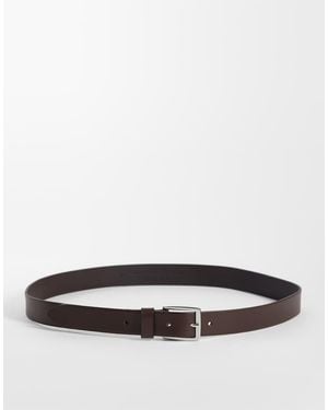 Jack & Jones Square Buckle Leather Belt - White